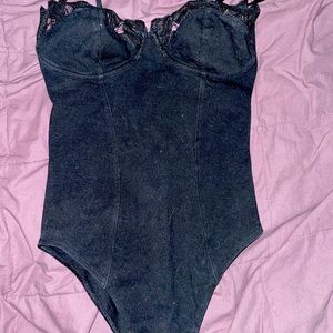 Black victoria secret body suit XS